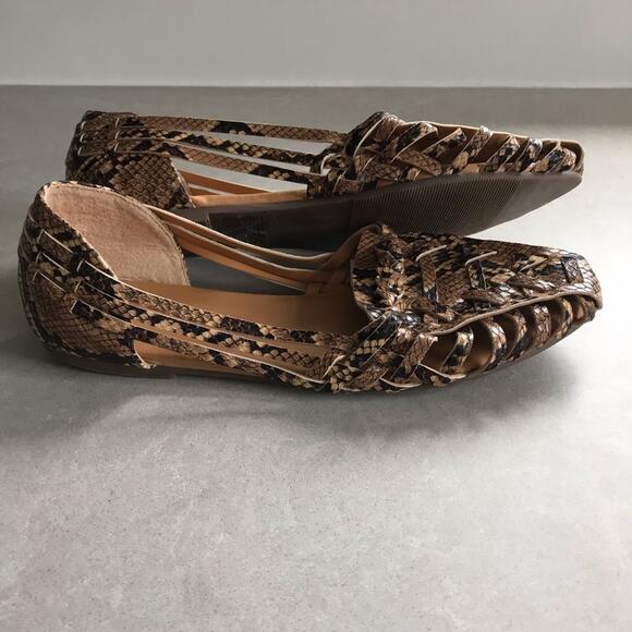 AEO American Eagle Outfitters Snakeskin Huarache Flats sz 9 Y2K - Picture 4 of 7
